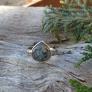 Ezüst Gyűrű Ag925/1000 Moha Achát, Ékszer, Gyűrű, Statement gyűrű, Ékszerkészítés, Ötvös, MESKA