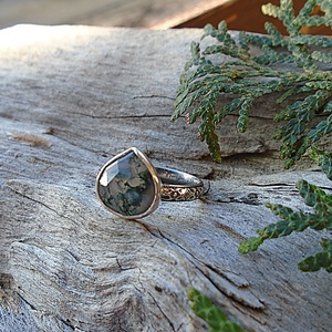 Ezüst Gyűrű Ag925/1000 Moha Achát - ékszer - gyűrű - statement gyűrű - Meska.hu