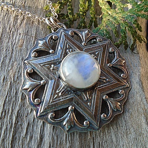Ezüst medál Ag925/1000  Holdkő ( Moonstone) - ékszer - nyaklánc - medál - Meska.hu