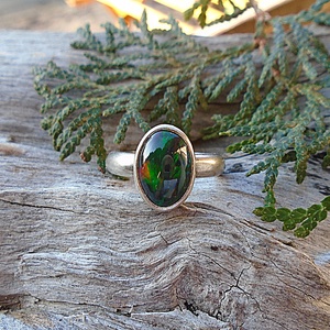 Ezüst Gyűrű Ag925/1000 Etióp Opál - ékszer - gyűrű - statement gyűrű - Meska.hu