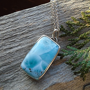 Ezüst  medál Ag925/1000 Larimar - ékszer - nyaklánc - medál - Meska.hu