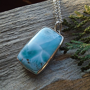 Ezüst  medál Ag925/1000 Larimar - ékszer - nyaklánc - medál - Meska.hu