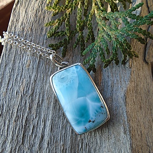 Ezüst  medál Ag925/1000 Larimar - ékszer - nyaklánc - medál - Meska.hu