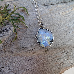 Ezüst medál Ag925/1000  Holdkő (Rainbow Moonstone), Ékszer, Nyaklánc, Medál, Ékszerkészítés, Ötvös, MESKA