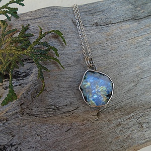 Ezüst medál Ag925/1000  Holdkő (Rainbow Moonstone) - ékszer - nyaklánc - medál - Meska.hu