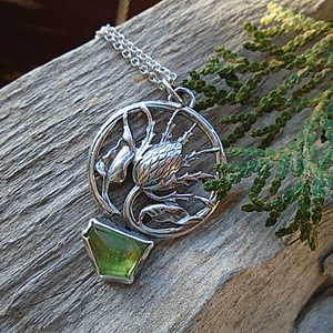 Ezüst medál Ag925/1000  Peridot - ékszer - nyaklánc - medál - Meska.hu