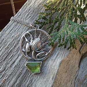 Ezüst medál Ag925/1000  Peridot - ékszer - nyaklánc - medál - Meska.hu