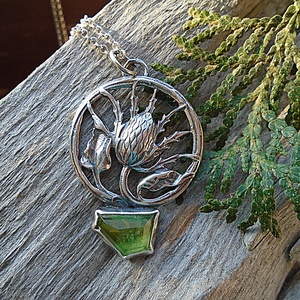 Ezüst medál Ag925/1000  Peridot - ékszer - nyaklánc - medál - Meska.hu