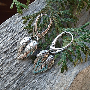 Ezüst  fülbevaló Ag925 Levél, Ékszer, Fülbevaló, Lógó fülbevaló, Ékszerkészítés, Ötvös, MESKA