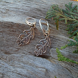Ezüst  fülbevaló Ag925 Levél, Ékszer, Fülbevaló, Lógó fülbevaló, Ékszerkészítés, Ötvös, MESKA