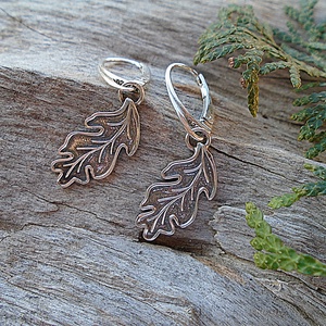 Ezüst  fülbevaló Ag925 Levél - ékszer - fülbevaló - lógó fülbevaló - Meska.hu