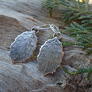 Ezüst  fülbevaló Ag925 Levél - ékszer - fülbevaló - lógó fülbevaló - Meska.hu