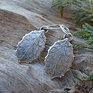 Ezüst  fülbevaló Ag925 Levél, Ékszer, Fülbevaló, Lógó fülbevaló, Ékszerkészítés, Ötvös, MESKA