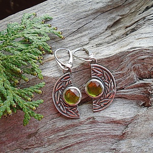 Ezüst fülbevaló Ag925 Vezuvianit - ékszer - fülbevaló - lógó fülbevaló - Meska.hu