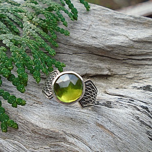 Ezüst Gyűrű Ag925/1000 Vezuvianit, Ékszer, Gyűrű, Statement gyűrű, Ékszerkészítés, Ötvös, MESKA