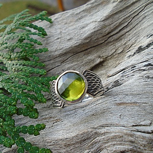 Ezüst Gyűrű Ag925/1000 Vezuvianit - ékszer - gyűrű - statement gyűrű - Meska.hu