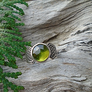 Ezüst Gyűrű Ag925/1000 Vezuvianit - ékszer - gyűrű - statement gyűrű - Meska.hu