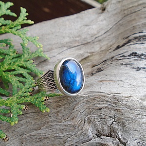 Ezüst Gyűrű Ag925/1000 Labradorit - ékszer - gyűrű - statement gyűrű - Meska.hu
