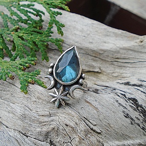 Ezüst Gyűrű Ag925/1000 Labradorit - ékszer - gyűrű - statement gyűrű - Meska.hu