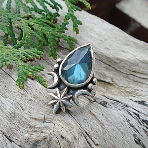 Ezüst Gyűrű Ag925/1000 Labradorit - ékszer - gyűrű - statement gyűrű - Meska.hu