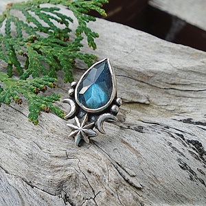 Ezüst Gyűrű Ag925/1000 Labradorit - ékszer - gyűrű - statement gyűrű - Meska.hu