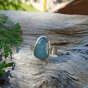 Ezüst Gyűrű Ag925/1000 Akvamarín - ékszer - gyűrű - statement gyűrű - Meska.hu