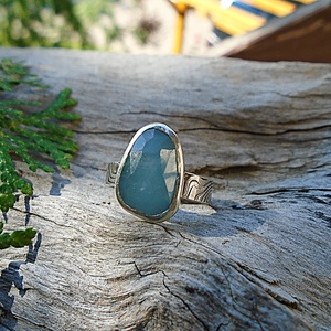 Ezüst Gyűrű Ag925/1000 Akvamarín - ékszer - gyűrű - statement gyűrű - Meska.hu