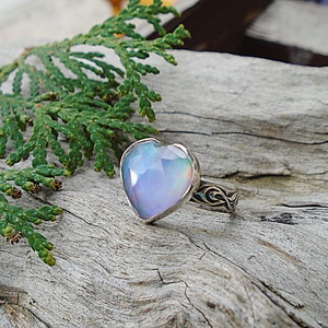 Ezüst Gyűrű Ag925/1000 Auróra Opál - ékszer - gyűrű - statement gyűrű - Meska.hu
