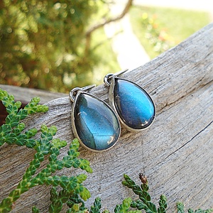 Ezüst Labradorit fülbevaló - Meska.hu