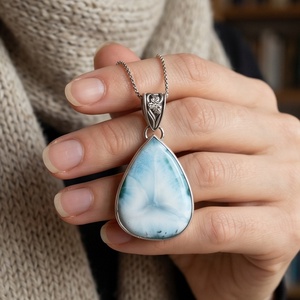 Ezüst  medál Ag925/1000 Larimar - ékszer - nyaklánc - medál - Meska.hu