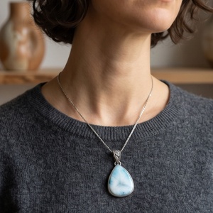 Ezüst  medál Ag925/1000 Larimar - ékszer - nyaklánc - medál - Meska.hu