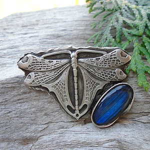 Ón bross - Szitakötő Labradorit - ékszer - kitűző és bross - Meska.hu