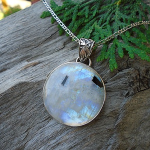 Ezüst medál Ag925/1000  Holdkő (Rainbow Moonstone) - Meska.hu