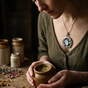 Ezüst medál Ag925/1000  Holdkő (Rainbow Moonstone) - ékszer - nyaklánc - medál - Meska.hu