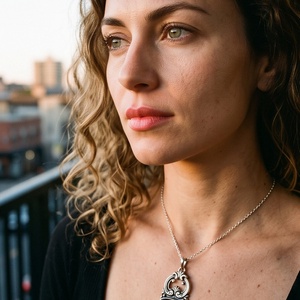 Ezüst  medál Ag925/1000 Barok Gránát - ékszer - nyaklánc - medál - Meska.hu