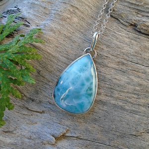 Ezüst  medál Ag925/1000 Larimar - Meska.hu