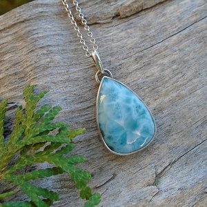 Ezüst  medál Ag925/1000 Larimar - ékszer - nyaklánc - medál - Meska.hu