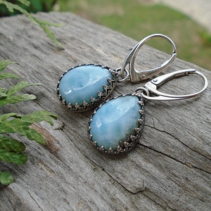 Ezüst fülbevaló Ag925  Larimar - Meska.hu