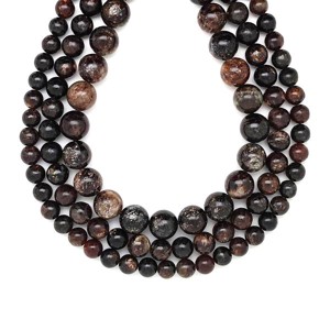 Mika sötét barna golyó 8-9mm  ékszerkészítő alapanyag (füzér), Kellékek & szerszámok, Ásvány alapanyag, Ásványfüzér, , MESKA