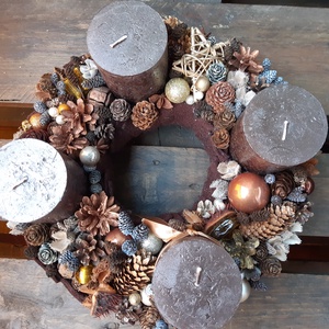 Bronz adventi koszorú - karácsony - adventi díszek - adventi koszorú - Meska.hu