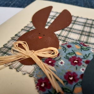 Húsvéti képeslap barna nyuszival, zöld tojással - otthon & lakás - papír írószer - képeslap & levélpapír - Meska.hu