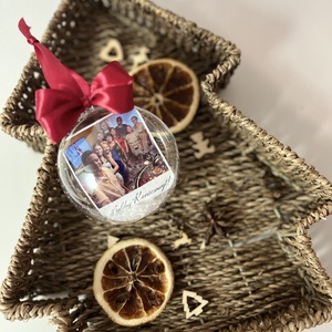 Karácsonyi üveggömb fotóval (Egyedi felirattal és saját fotóval) - örök ajándék szeretteidnek - karácsony - karácsonyi lakásdekoráció - karácsonyfadíszek - Meska.hu