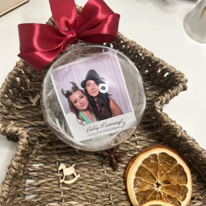 Karácsonyi üveggömb fotóval (Egyedi felirattal és saját fotóval) - örök ajándék szeretteidnek - Meska.hu