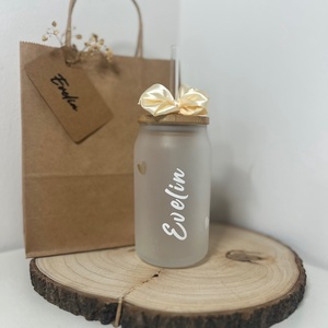  Névre szóló szívószálas üvegpohár � egyedi ajándék gyerekeknek és felnőtteknek - Meska.hu