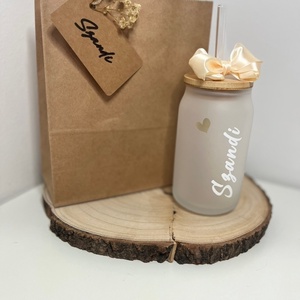  Névre szóló szívószálas üvegpohár � egyedi ajándék gyerekeknek és felnőtteknek - otthon & életmód - konyhafelszerelés, tálalás - tálalás - pohár - Meska.hu