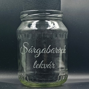 Gravírozott lekváros üveg - otthon & életmód - konyhafelszerelés, tálalás - flaska, csatos üveg - Meska.hu