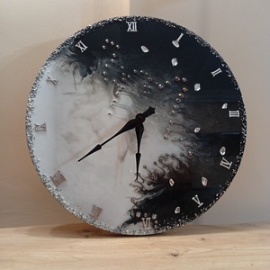 Időtükör epoxy resin art, Otthon & Életmód, Dekoráció, Fali és függő dekoráció, Falióra & óra, Mindenmás, Festett tárgyak, MESKA