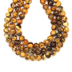 Borostyán antik golyó 10-12mm ékszerkészítő alapanyag (füzér), Kellékek & szerszámok, Ásvány alapanyag, Ásványfüzér, , MESKA