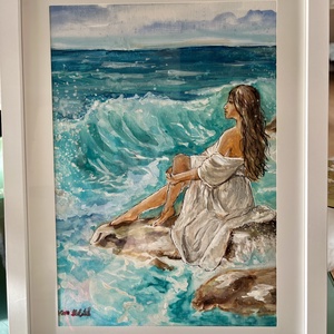 Egyedül a végtelennel - akvarell, Művészet, Festmény, Akvarell, Festészet, MESKA