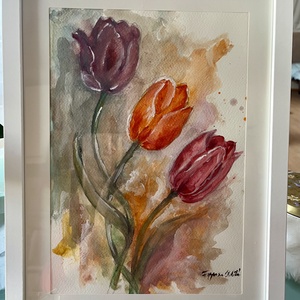 Tulipánok, akvarell - művészet - festmény - akvarell - Meska.hu